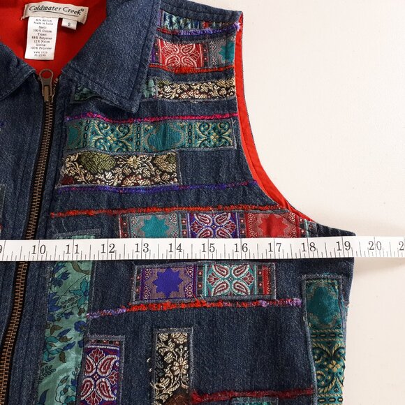 Coldwater Creek Vintage Patchwork Denim Vest - Picture 10 of 14